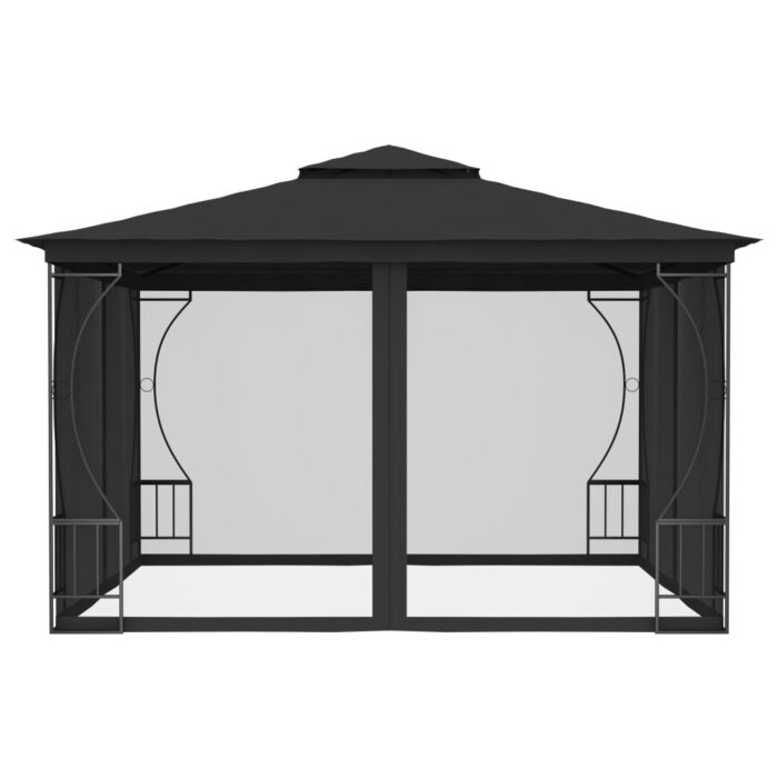 Tonnelle avec moustiquaire 300x300x265 cm Anthracite – Image 2