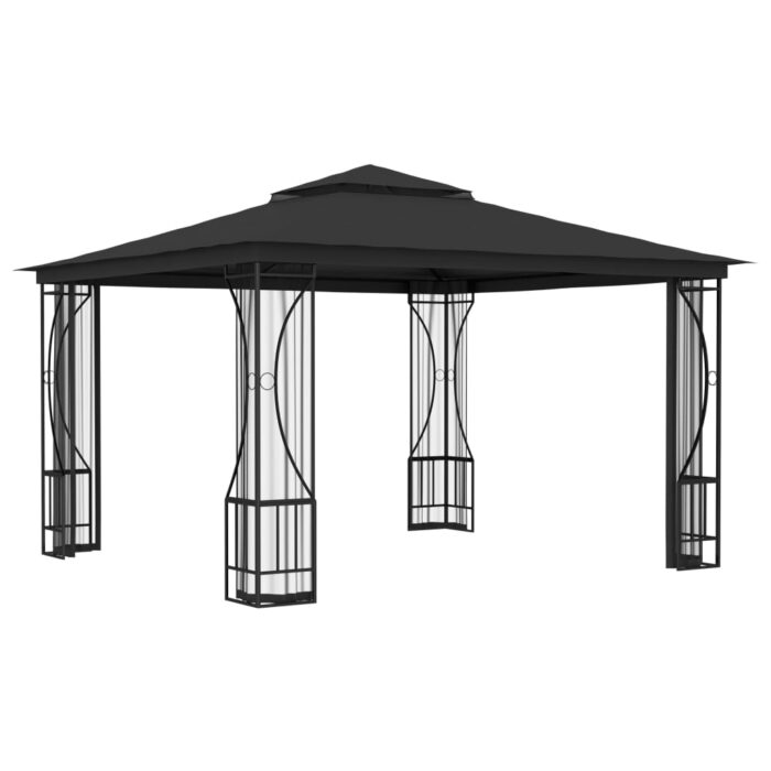 Tonnelle avec moustiquaire 300x300x265 cm Anthracite – Image 3