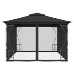 Tonnelle avec moustiquaire 300x400x265 cm Anthracite – Image 3
