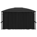 Tonnelle avec rideaux 400x300x265 cm Anthracite – Image 2