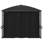Tonnelle avec rideaux 400x300x265 cm Anthracite – Image 3