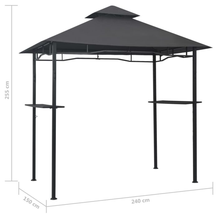 Belvédère de barbecue 240x150x255 cm Anthracite Acier – Image 5