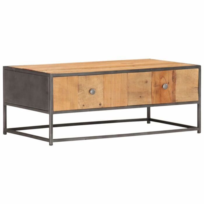 Table basse 90 x 50 x 35 cm Bois de récupération massif – Image 1