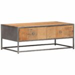 Table basse 90 x 50 x 35 cm Bois de récupération massif – Image 10