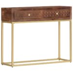 Table console 90 x 30 x 75 cm Bois de manguier massif – Image 10