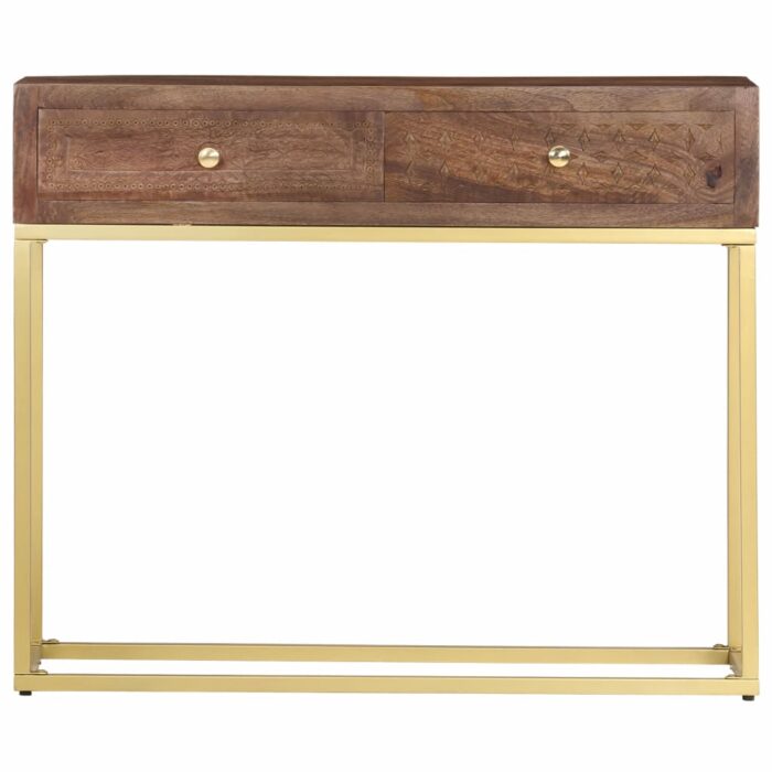Table console 90 x 30 x 75 cm Bois de manguier massif – Image 3