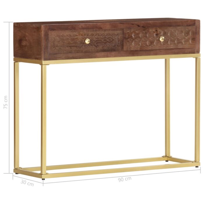 Table console 90 x 30 x 75 cm Bois de manguier massif – Image 6