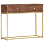 Table console 90 x 30 x 75 cm Bois de manguier massif – Image 8