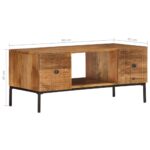 Table basse 90x45x40 cm Bois de manguier massif – Image 6