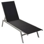 Chaise longue Acier et textilène Noir – Image 2