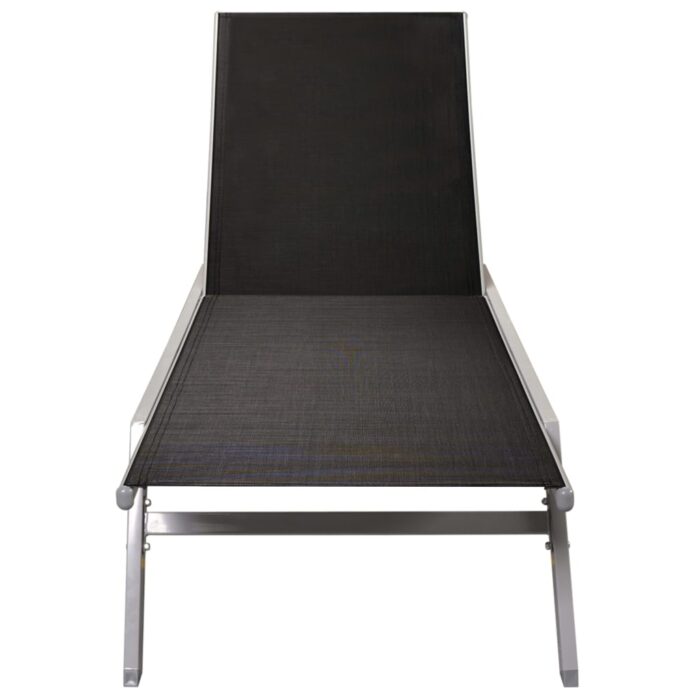 Chaise longue Acier et textilène Noir – Image 3
