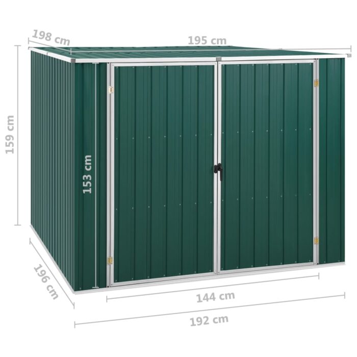 Abri de jardin Vert 195x198x159 cm Acier galvanisé – Image 7