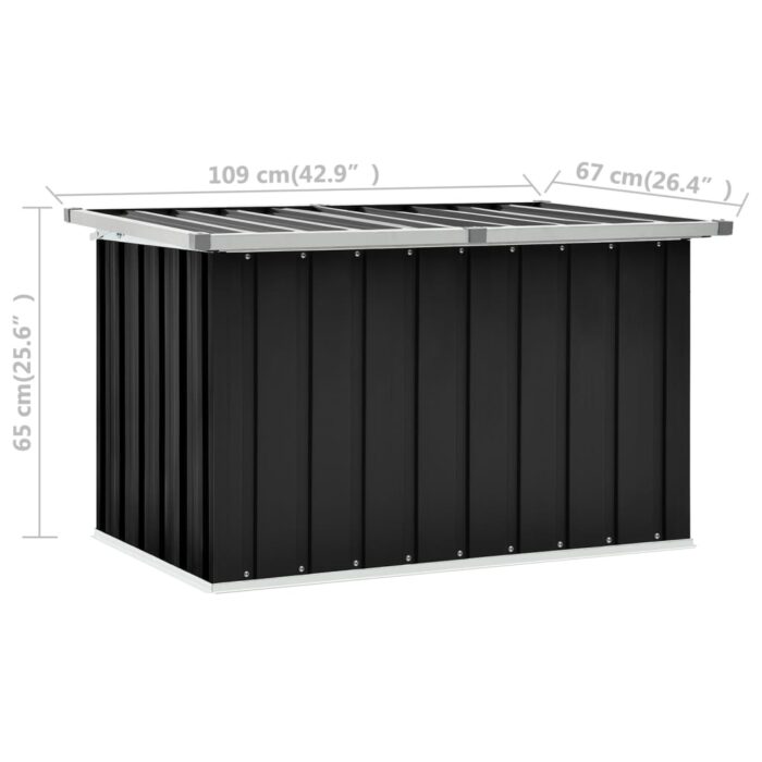 Boîte de rangement de jardin Anthracite 109x67x65 cm – Image 7