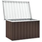 Boîte de rangement de jardin Marron 109x67x65 cm – Image 4
