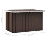 Boîte de rangement de jardin Marron 109x67x65 cm – Image 7