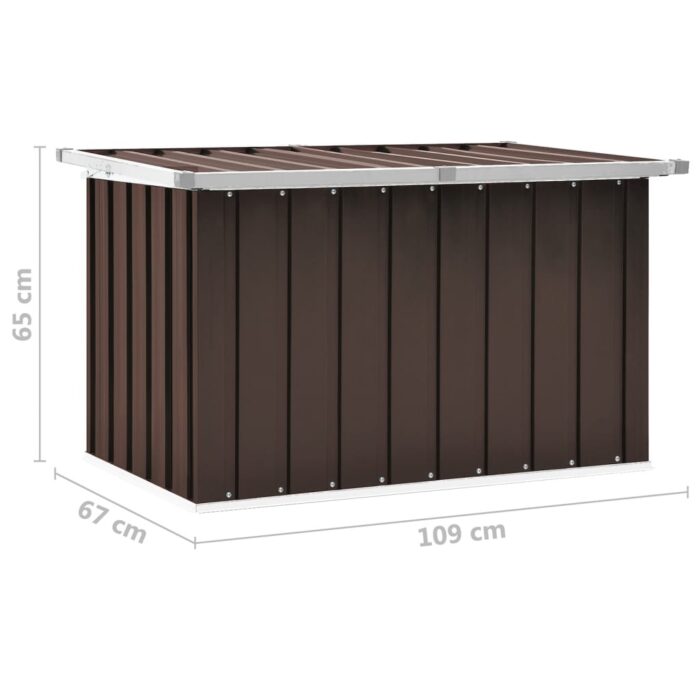Boîte de rangement de jardin Marron 109x67x65 cm – Image 7