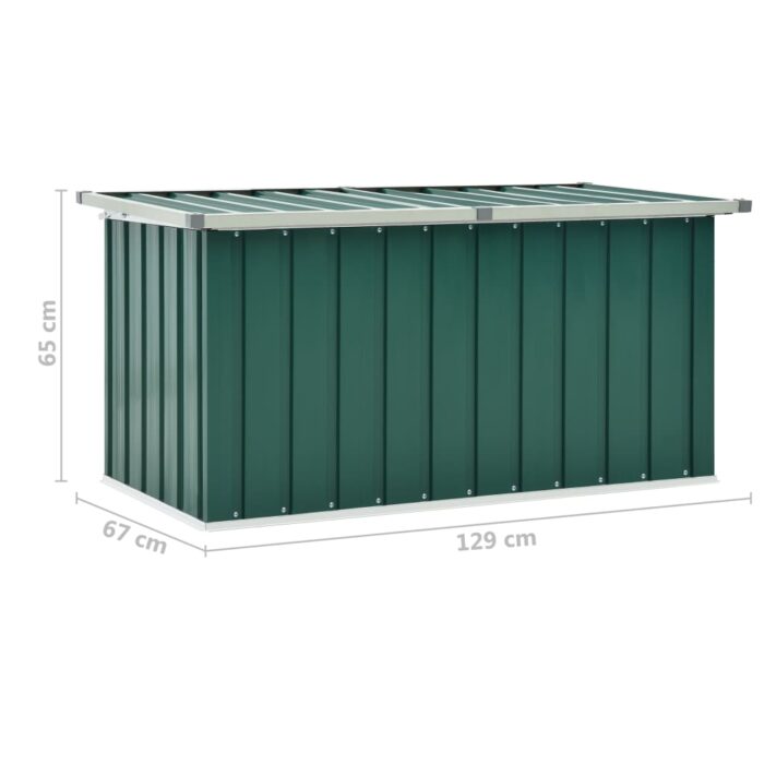 Boîte de rangement de jardin Vert 129x67x65 cm – Image 7