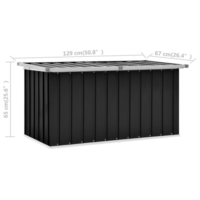 Boîte de rangement de jardin Anthracite 129x67x65 cm – Image 7