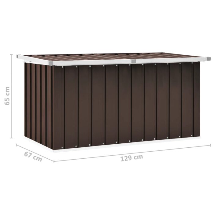 Boîte de rangement de jardin Marron 129x67x65 cm – Image 7