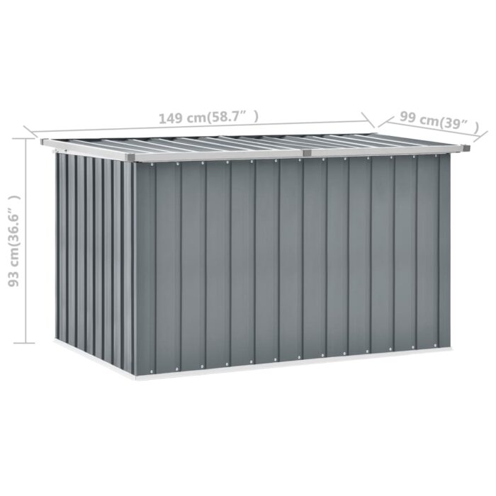 Boîte de rangement de jardin Gris 149x99x93 cm – Image 7