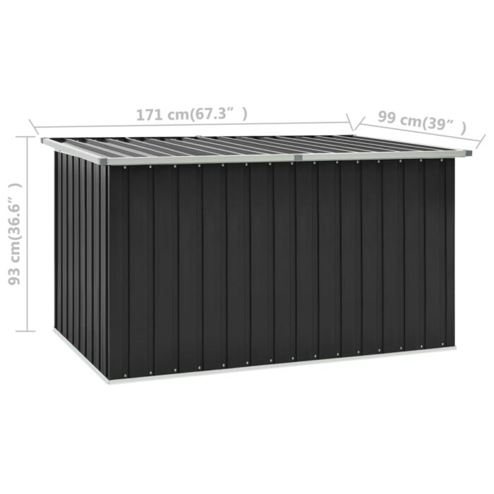 Boîte de rangement de jardin Anthracite 171x99x93 cm – Image 7