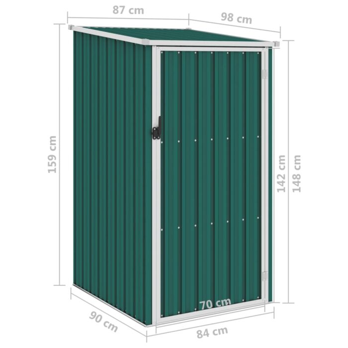 VXL8719883811390_g_en_hd_6.jpg Abri de jardin Vert 87x98x159 cm Acier galvanisé – Image 6