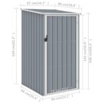 Abri de jardin Gris 87x98x159 cm Acier galvanisé – Image 6