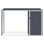 Abri à bois de jardin Anthracite 245x98x159 cm Acier galvanisé – Image 2