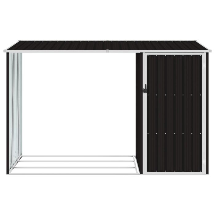 Abri à bois de jardin Marron 245x98x159 cm Acier galvanisé – Image 2