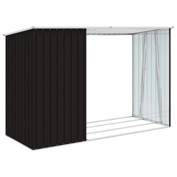 Abri à bois de jardin Marron 245x98x159 cm Acier galvanisé – Image 4