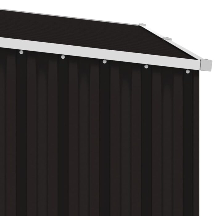 Abri à bois de jardin Marron 245x98x159 cm Acier galvanisé – Image 5