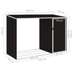 Abri à bois de jardin Marron 245x98x159 cm Acier galvanisé – Image 6