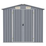 Abri de jardin Gris 205x129x183 cm Acier galvanisé – Image 3