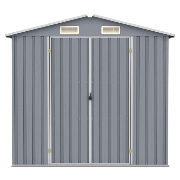 Abri de jardin Gris 205x129x183 cm Acier galvanisé – Image 3