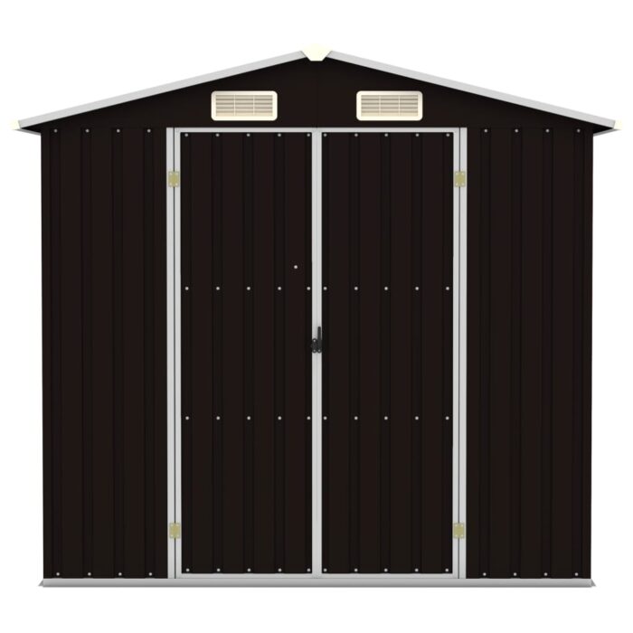 Abri de jardin Marron 205x129x183 cm Acier galvanisé – Image 3