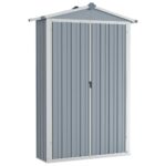 Abri de jardin Gris 116x45x175 cm Acier galvanisé – Image 2