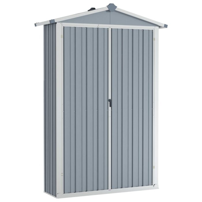 Abri de jardin Gris 116x45x175 cm Acier galvanisé – Image 2