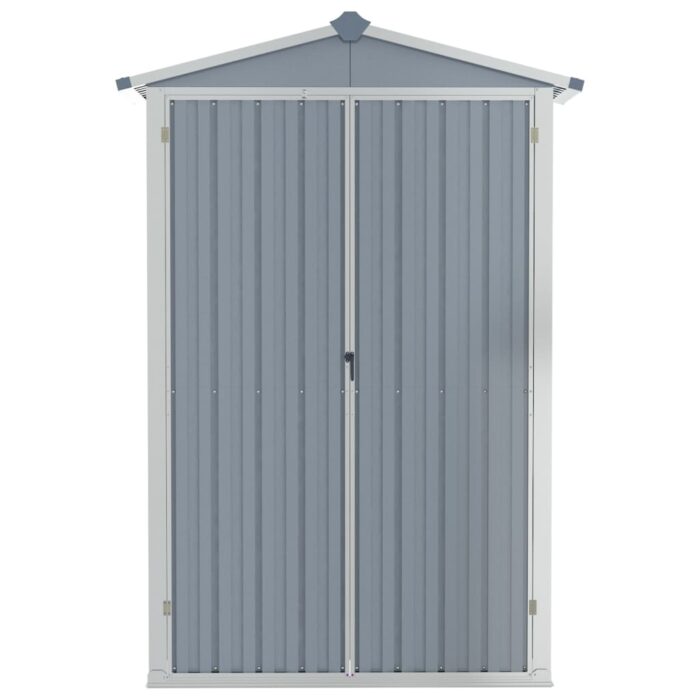 Abri de jardin Gris 116x45x175 cm Acier galvanisé – Image 3