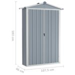 Abri de jardin Gris 116x45x175 cm Acier galvanisé – Image 6
