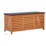 Boîte de rangement de jardin 117x50x55 cm Eucalyptus solide – Image 7