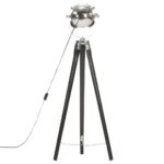 Lampadaire à trépied Noir Bois de manguier massif 97 cm – Image 4