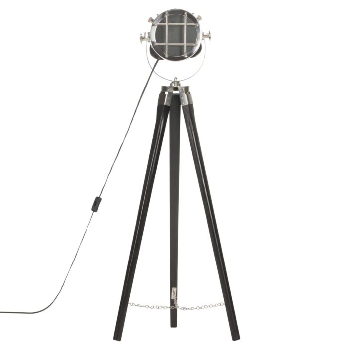 Lampadaire à trépied Noir Bois de manguier massif 97 cm – Image 5