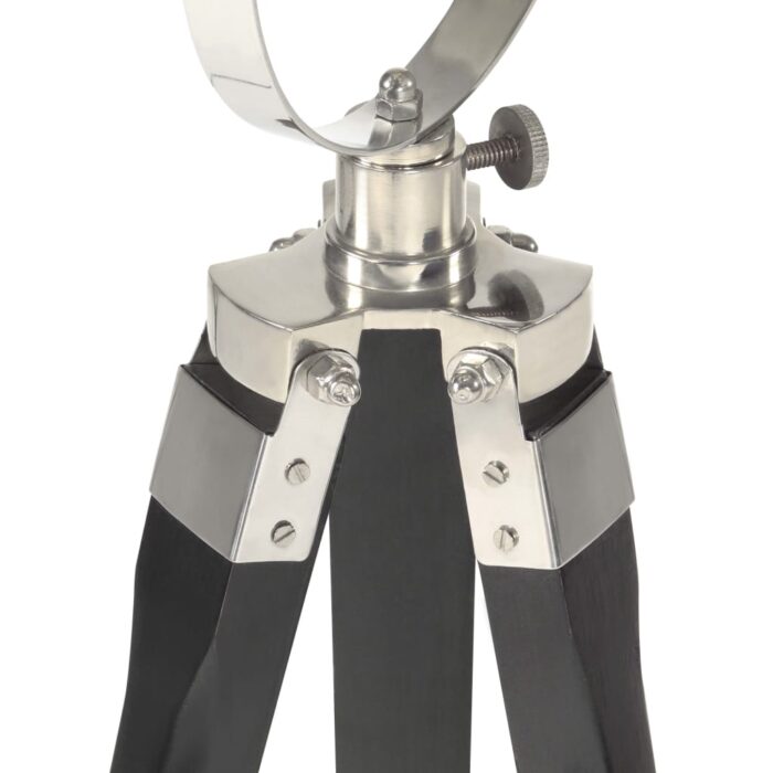 Lampadaire à trépied Noir Bois de manguier massif 97 cm – Image 9