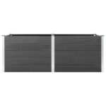Lit surélevé de jardin 250x50x91 cm WPC Gris – Image 2