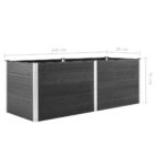 Lit surélevé de jardin 250x50x91 cm WPC Gris – Image 5