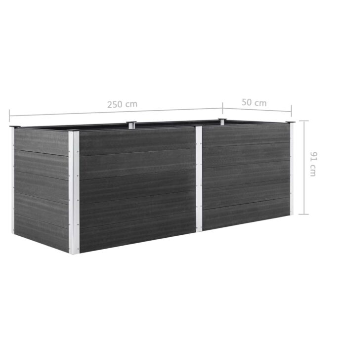 VXL8719883813523_g_en_hd_5.jpg Lit surélevé de jardin 250x50x91 cm WPC Gris – Image 5