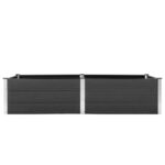 Lit surélevé de jardin 250x100x54 cm WPC Gris – Image 2
