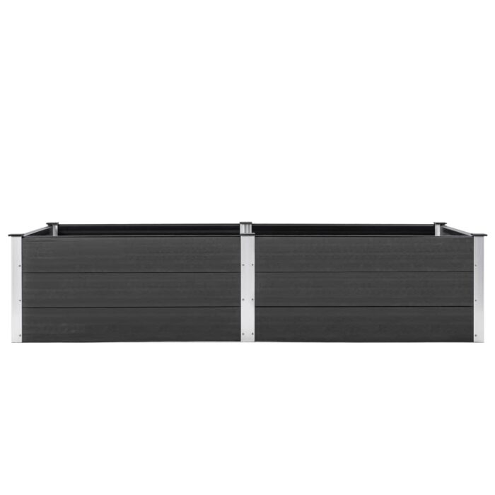 Lit surélevé de jardin 250x100x54 cm WPC Gris – Image 2