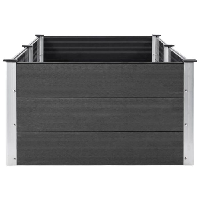 Lit surélevé de jardin 250x100x54 cm WPC Gris – Image 3