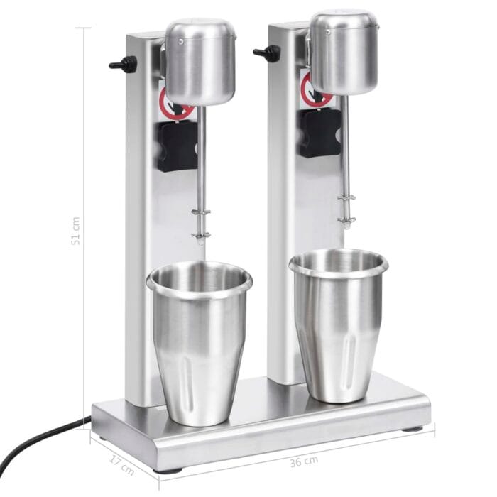 Mélangeur de milkshake avec deux coupelles Acier inoxydable 2 L – Image 10